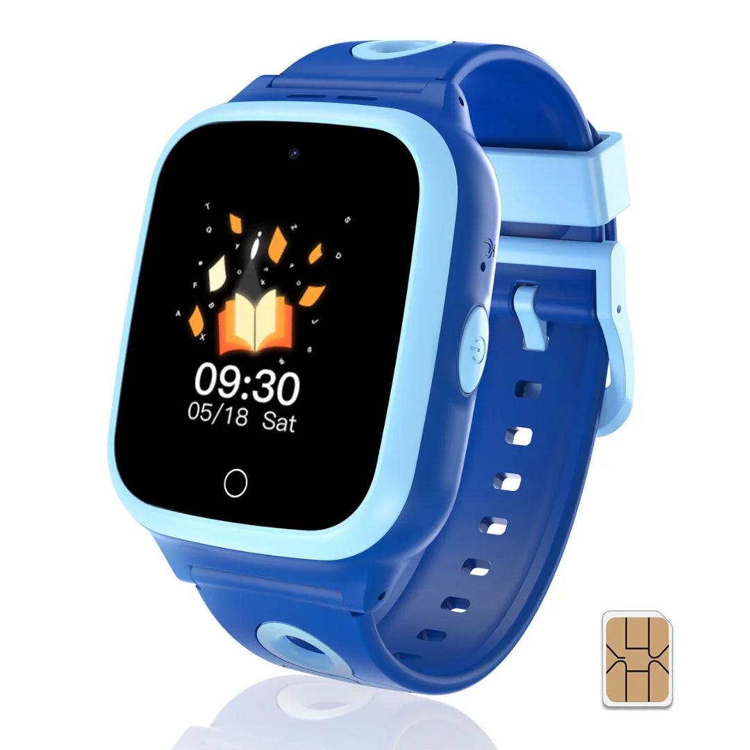 4G Smart Watch for Kids, Unlimited Talk, Text, Voice Chat, Video Call, GPS, Class Mode, Gift for Kids, Built-in SIM Card