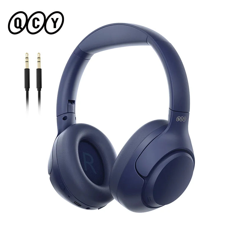 Hi-Res Audio Over Ear Headphones 43dB Hybrid Active Noise Cancellation Earphones Bluetooth 5.4 Foldable Headset 60Hrs