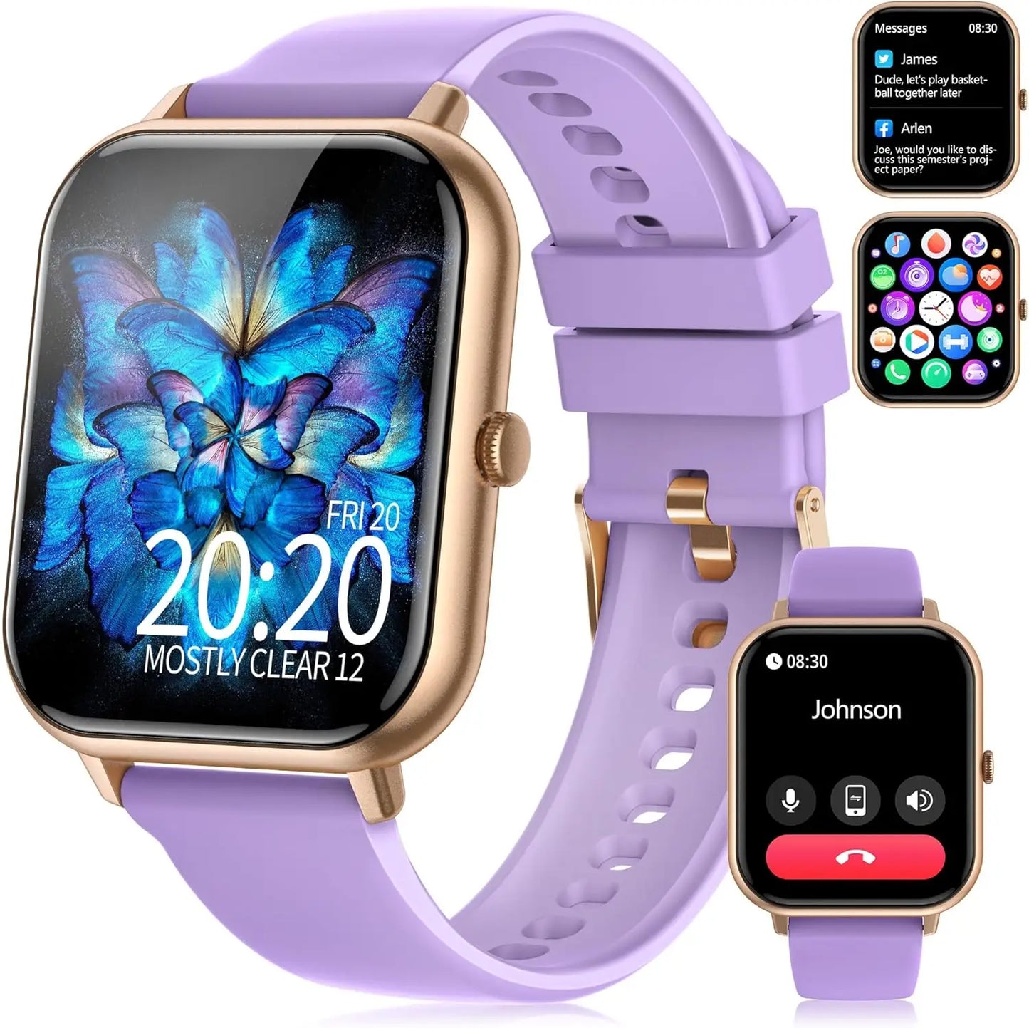 Smart Watch for Men Women 1.83" Fitness Tracker Heart Rate Blood Oxygen Sleep Monitor, IP68 Waterproof Watch for Android IOS