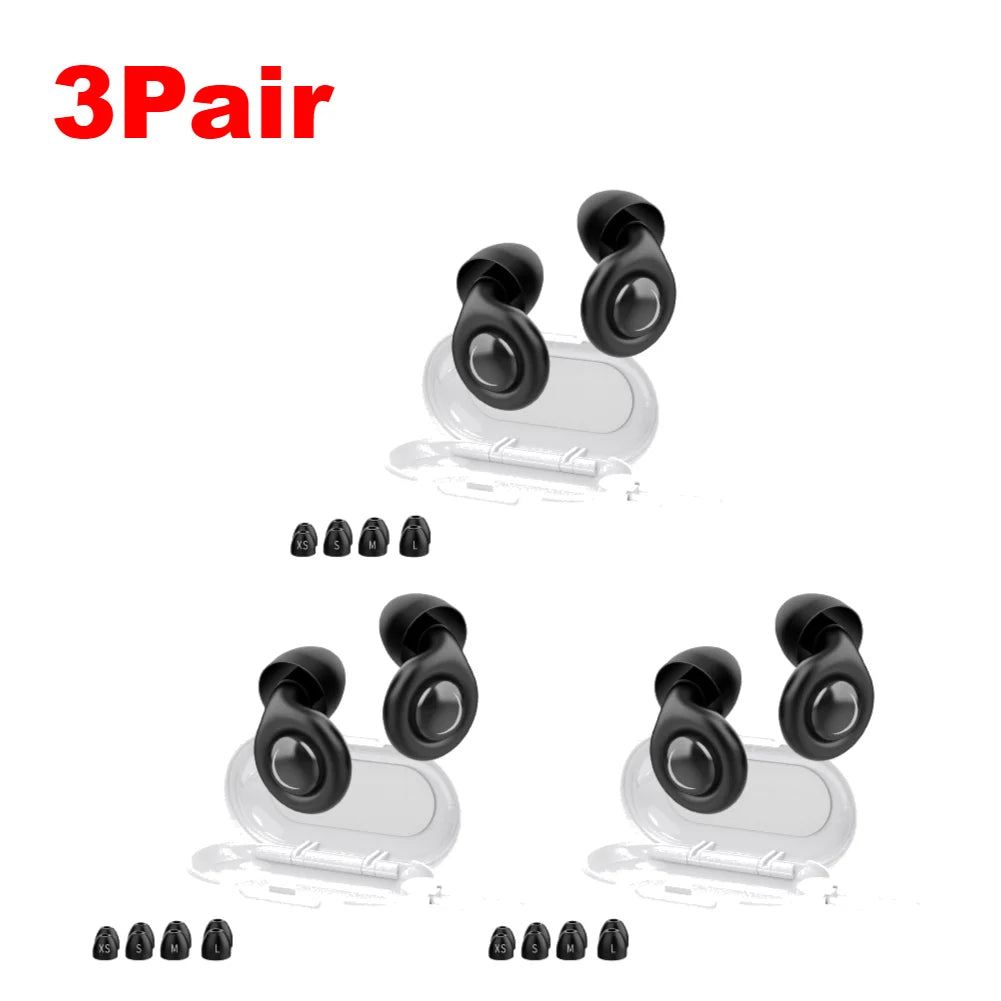 1-6Pair Silicone Anti-noise Earplugs For Sleeping Anti Snoring Motorcycle Earplug Noise Insulation Ear Protectors For Studying