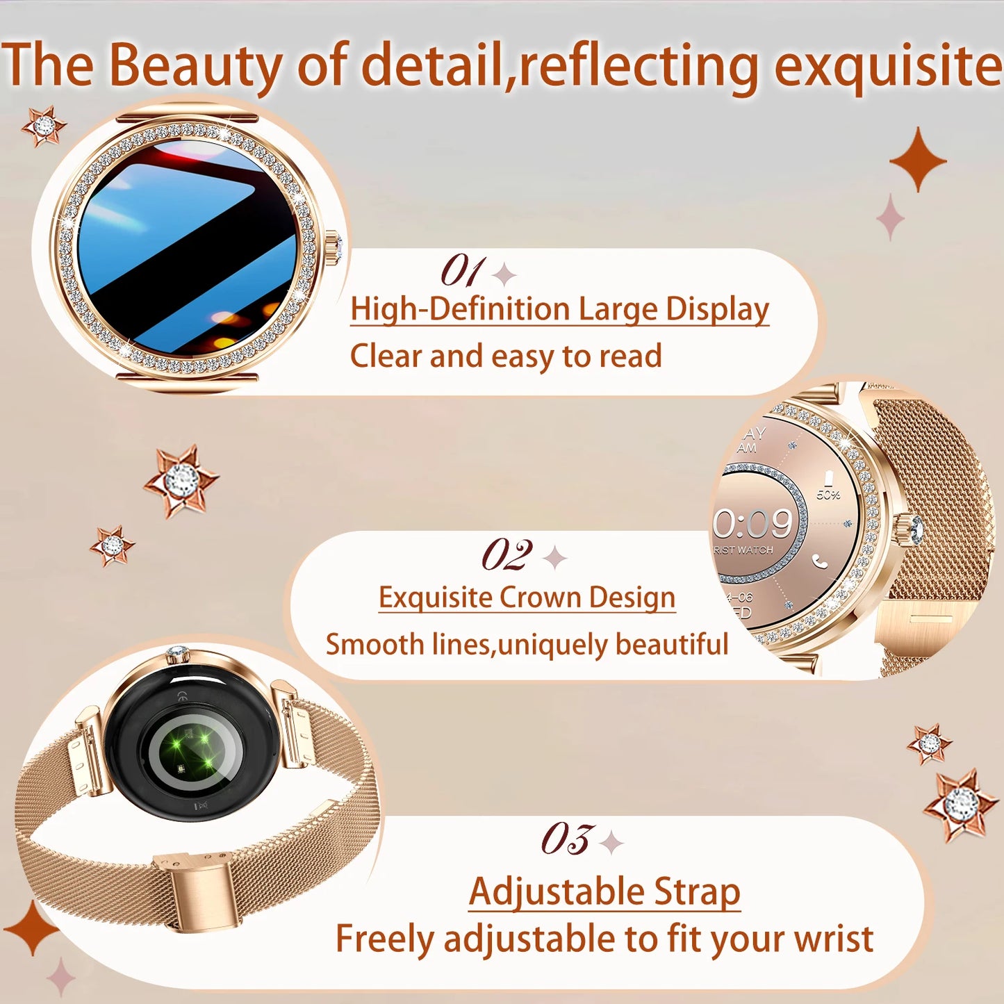 Women Smart Watch(Wireless Calls),1.29" Touchscreen Smartwatch for iPhone/Android with Sport Modes, Women Function/Perfect Gifts