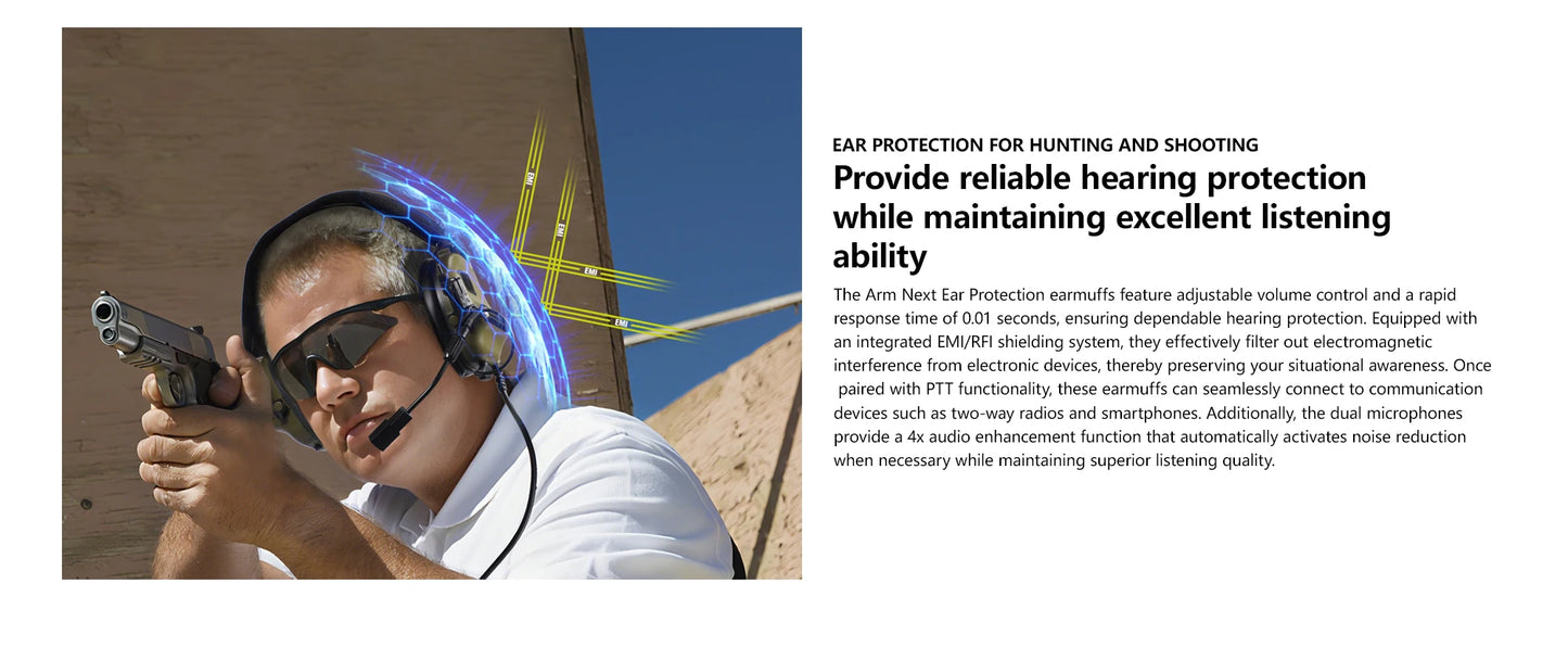 Tactical Electronic Shooting Earmuffs Outdoor Hunting Sound Pickup Noise Reduction Protection Hearing Headset