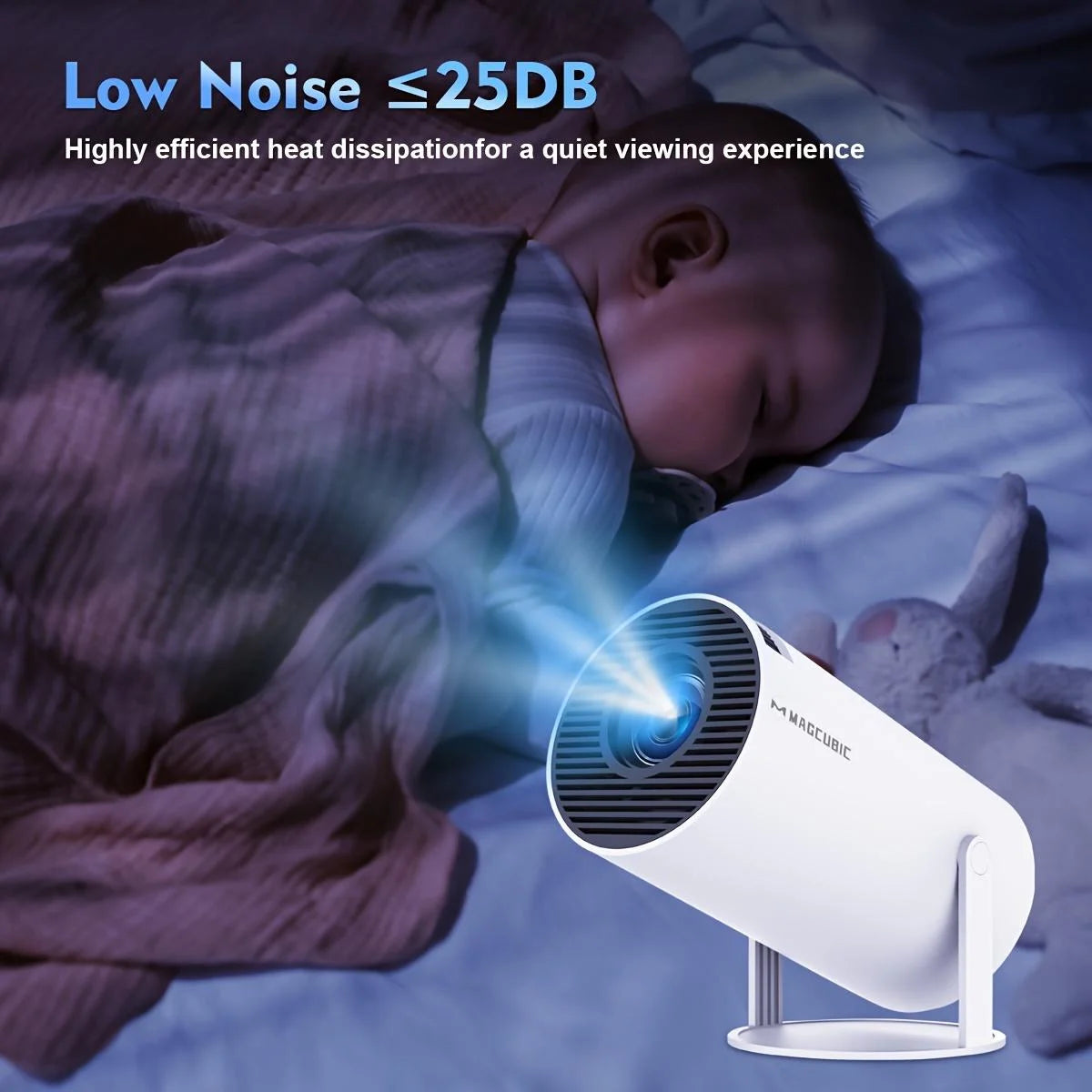 Magcubic PRO 4K Ultra HD Projector - for Android 11, Allwinner H713, Wireless 5.0, 1280x720P Support, 180° Adjustable Viewing A