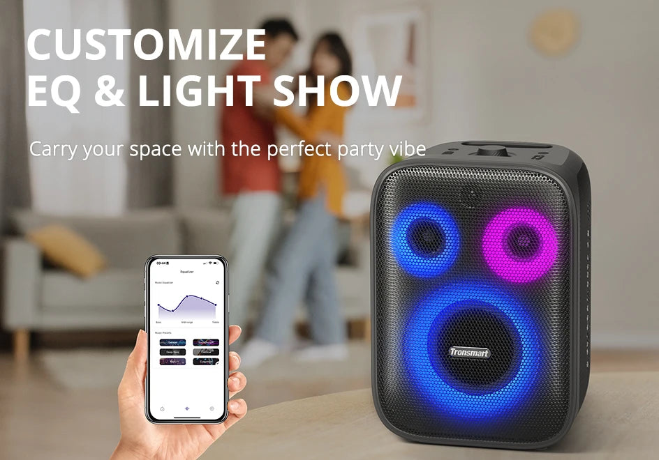 Tronsmart Halo 200 Speaker Bluetooth Speaker with 3 Way Sound System, 120W, Built-in/Wired Mic, Guitar Input, APP Control