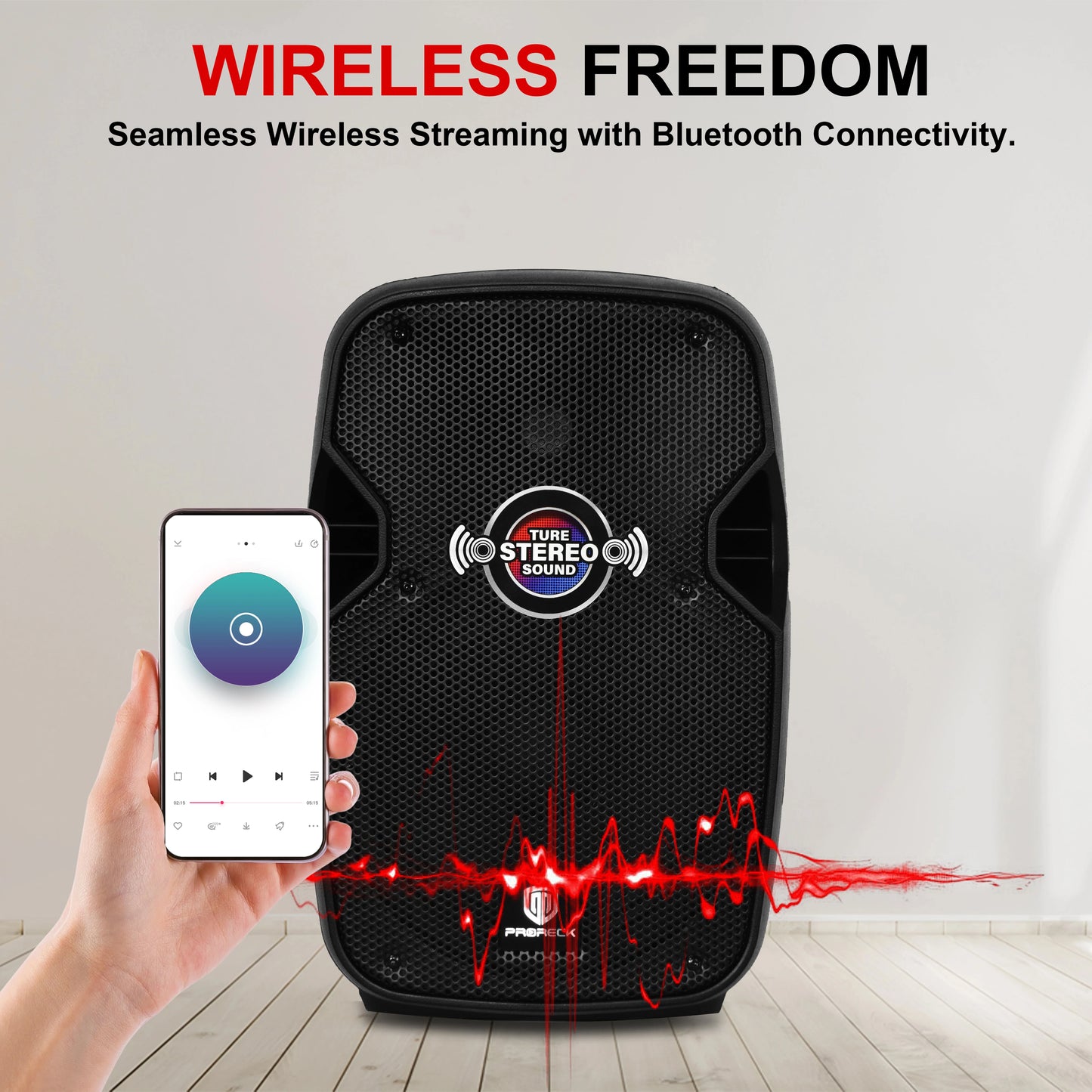 PRORECK 8" Portable PA System - 650W Peak Power Bluetooth Speaker with Microphone, Stands & Remote for Karaoke, DJ Parties