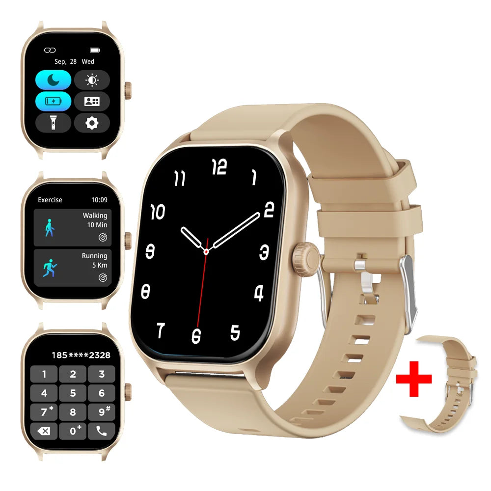 LAXASFIT 2025 New Smart Watch Men's Women's Bluetooth Call Voice Assistant 100+ Sports Functions IP68 Waterproof Smartwatch