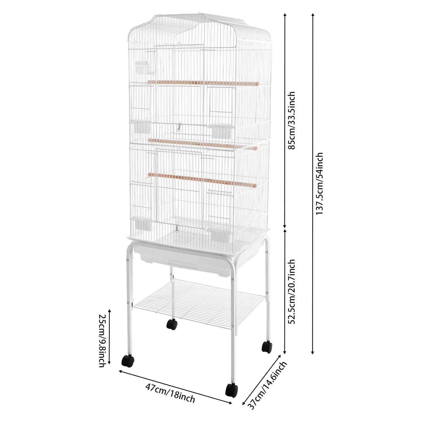 Bird Cage with Wheels Breeding Cage for Parrots Large Bird Cage Bird Cage