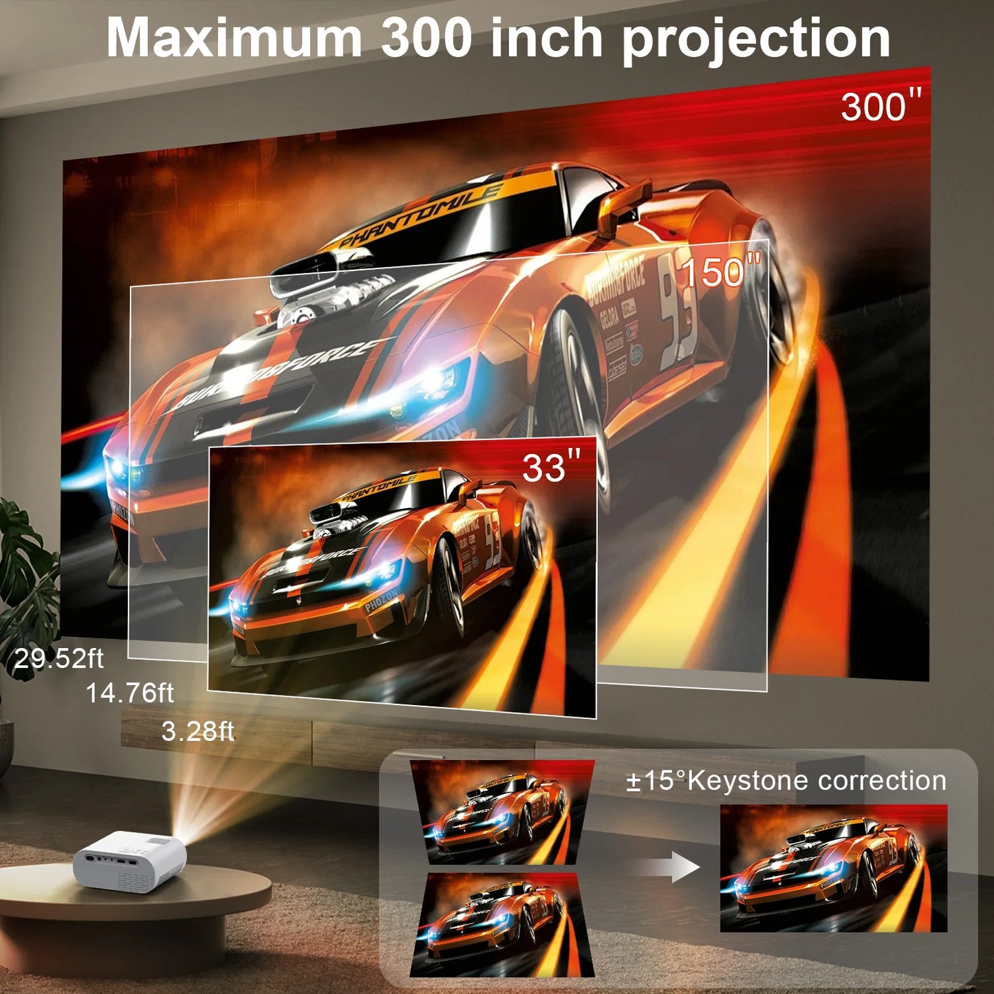Full HD 1080P Video Projector With Tripod/Portable Mini Outdoor Movie For iPhone/Home Theater Projector Compatible With HDMI