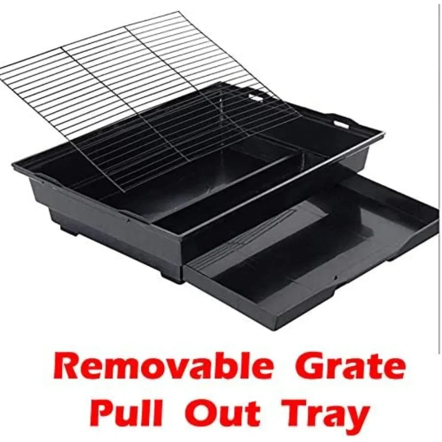 37Inch Portable Double Roof Top Hanging Flight Bird Cage with Playing Toys for Small Parrot Cockatiel Sun Quaker Parakeet Green