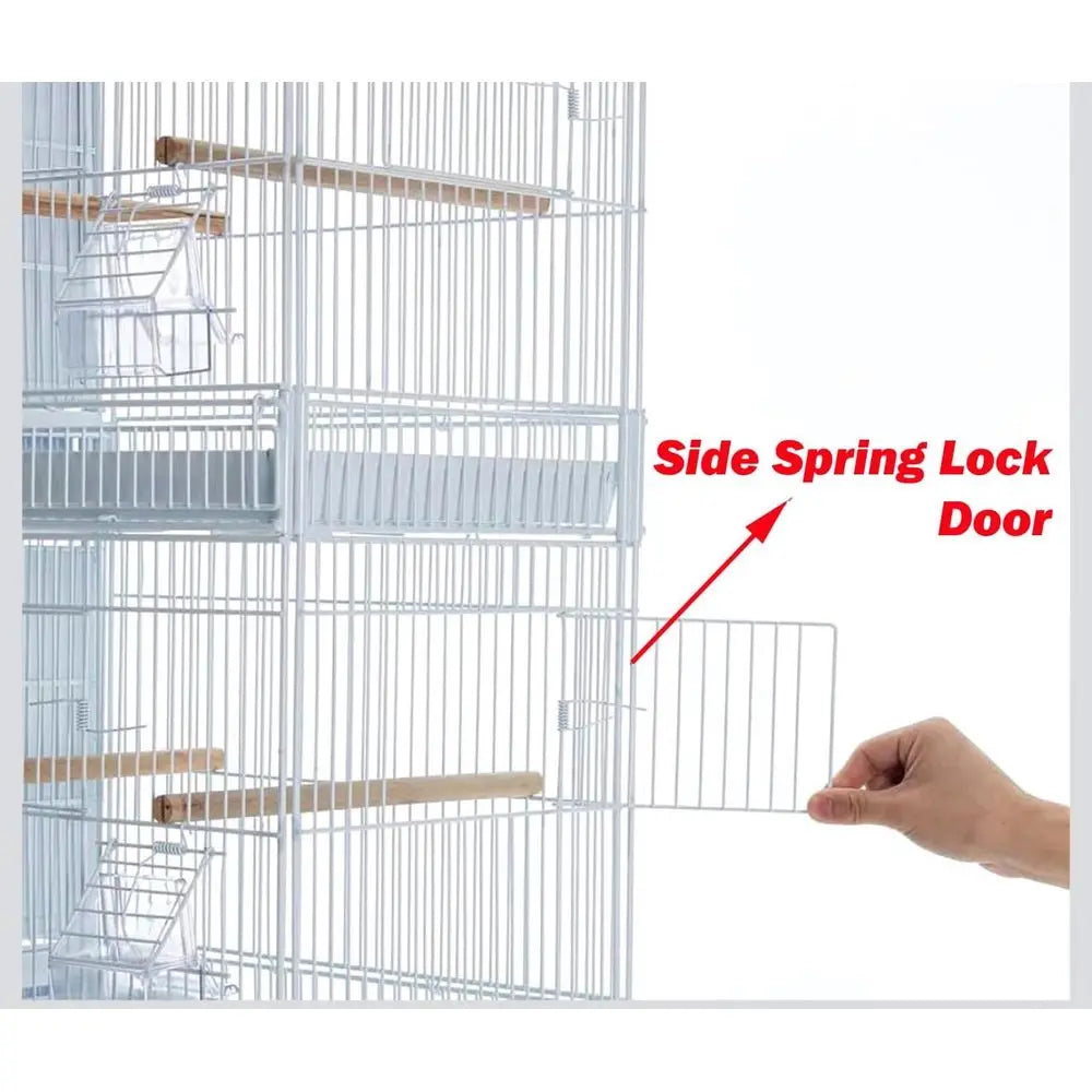 Large Stackable Breeder Bird Cage with Removable Center Divider and Breeding Nest Box with Removable Rolling Stand