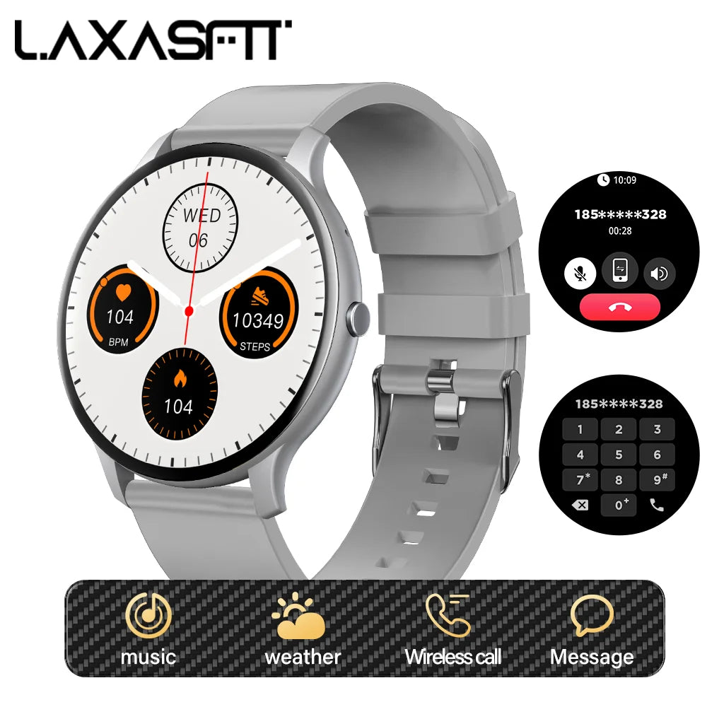 LAXASFIT Smart Watch 1.46 HD Screen Heart Rate Monitor Sports Fitness Watch IP68 Waterproof Bluetooth Android IOS Smart Watch