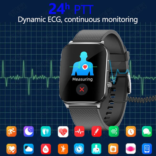 2025 New Smart Watch Men Women ECG Heart Rate Blood Pressure SpO2 Body Temperature Sleep Monitor Fitness Monitor Sports Watch