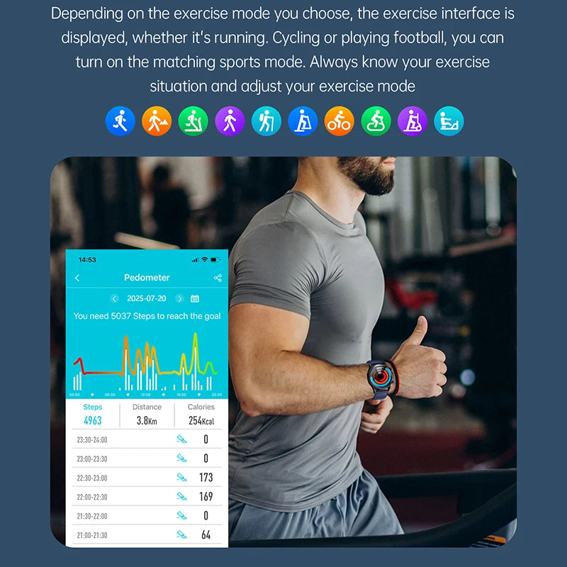 2025 New Men Smart Watch ECG Heart Rate Blood Pressure SpO2 Sleep Monitor 1.39'' Fitness Trackers Sports Watch For iOS Android