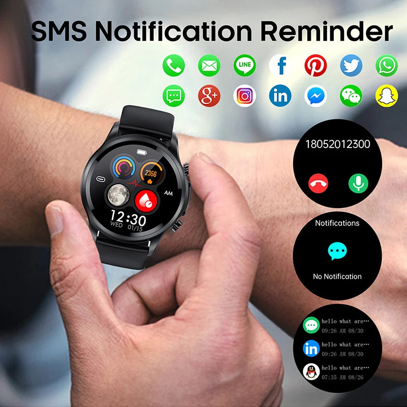 2025 New Men Smart Watch ECG Heart Rate Blood Pressure SpO2 Sleep Monitor 1.39'' Fitness Trackers Sports Watch For iOS Android