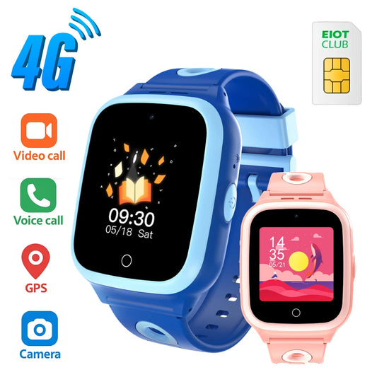 4G Smart Watch for Kids, Unlimited Talk, Text, Voice Chat, Video Call, GPS, Class Mode, Gift for Kids, Built-in SIM Card