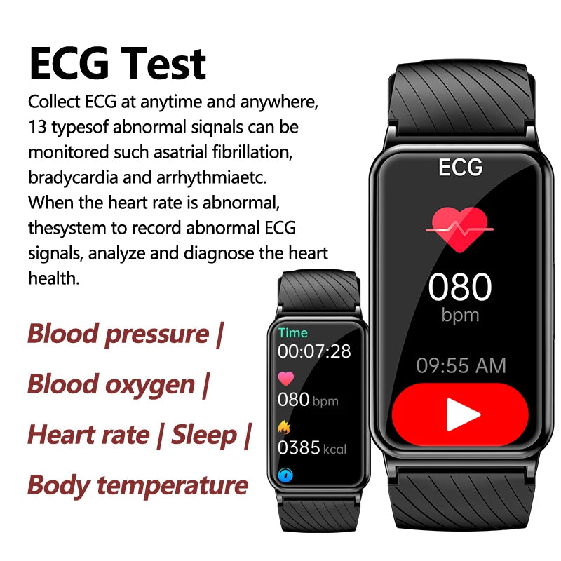 2025 New Smart Watch For Men Women 1.47'' ECG Heart Rate Alert Blood Pressure SpO2 Sleep Monitor Fitness Tracker Sports Watch