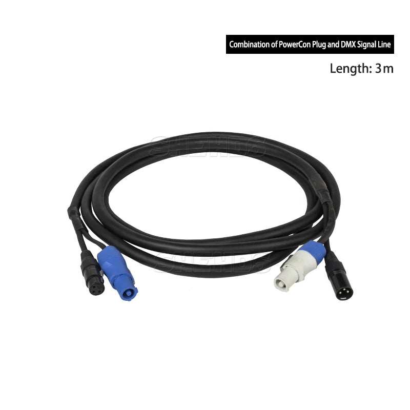 3 Meters/ 2 Meters Length Combination Powercon Plug DMX Cable Power Line Lighting Accessories For Stage Wedding DJ Disco SHEHDS