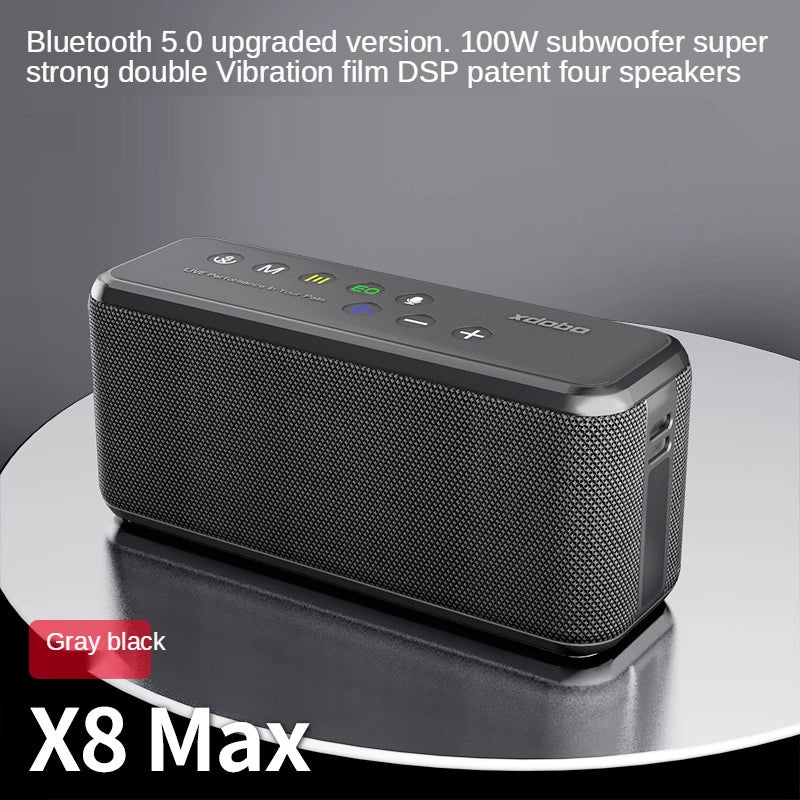XDOBO X8 Max 100W Super Power Portable Wireless Speaker TWS Subwoofer 20000mAh Four-cell Power Bank Function Suporrt USB/TF/AUX