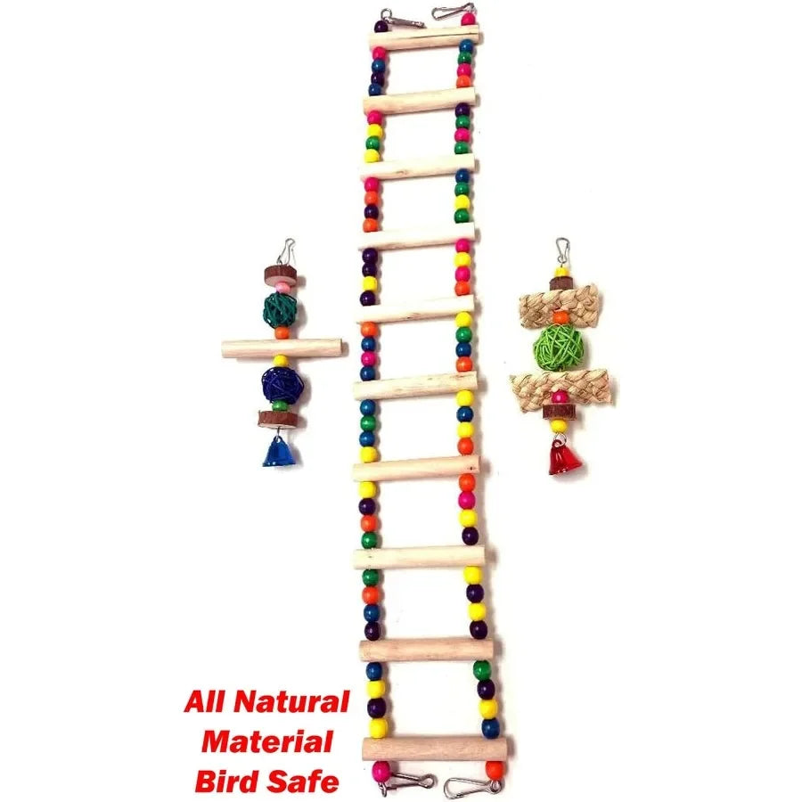 37Inch Portable Double Roof Top Hanging Flight Bird Cage with Playing Toys for Small Parrot Cockatiel Sun Quaker Parakeet Green