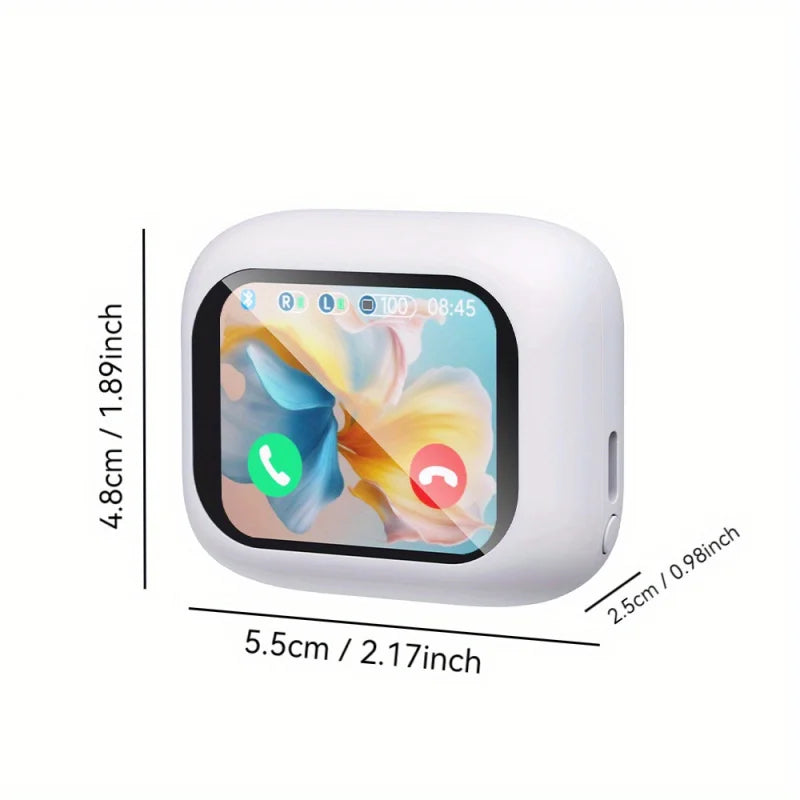 2024 Upgraded For Smart Touch Screen Wireless Earbuds - Unisex, With Built-In Mic, Volume Control Compatible For smart phone