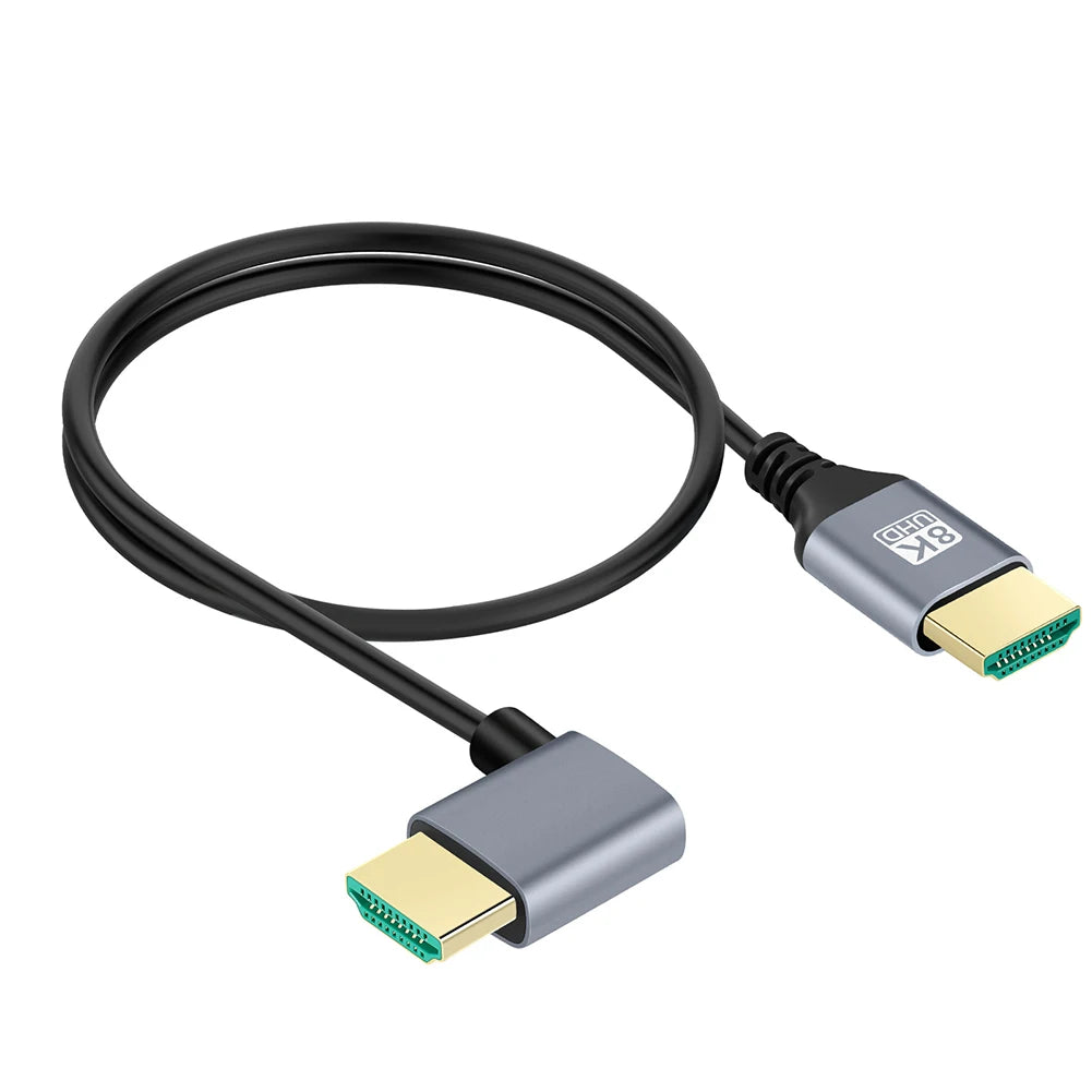 90 Degree Male To Male Cable 8K 60HZ 4K 120Hz HDMI-Compatible 2.1 Cable Cord Left/Right/UP/Down Angle for HD TV PS4 PS3 Xbox One