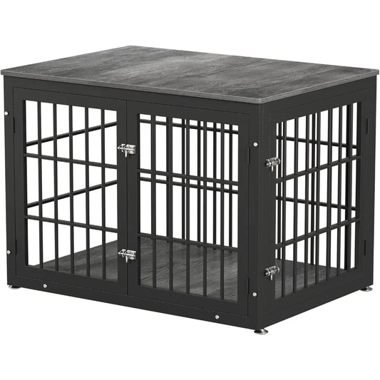 42 Inch Heavy Duty Dog Crate Furniture for Large and Medium Dogs, Decorative Pet House End Table, Wooden Cage Kennel Furniture I