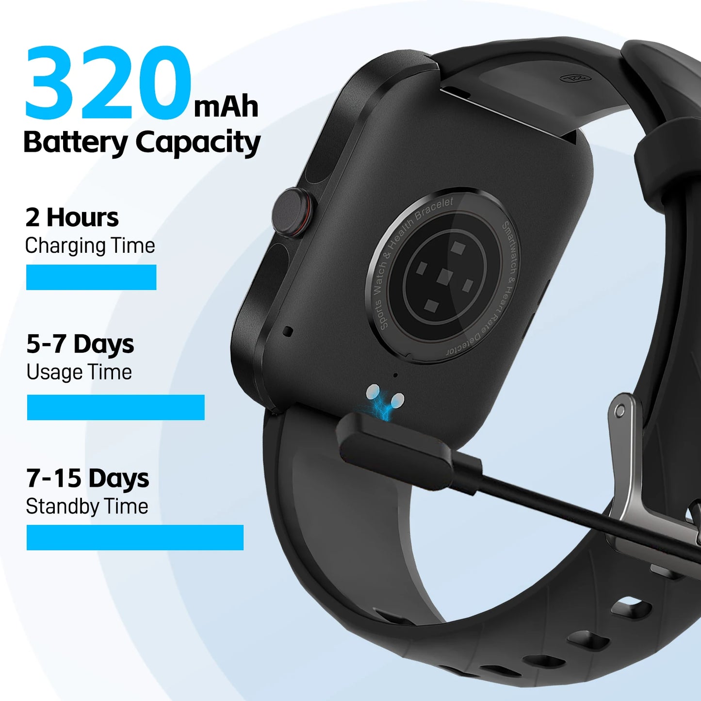 LaNikar Smart Watches 1.91”Fitness Tracker with Heart Rate Sleep Monitor Full Touch Screen Compatible with iPhone Android Phones