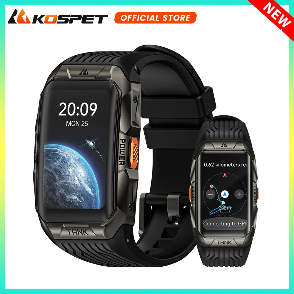 KOSPET TANK X2 Ultra GPS Smart Watch For Men 3D Curved Screen 60 Days Battery Compass Altimeter IP69K 5ATM Waterproof BT Call