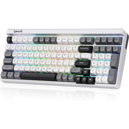 Redragon K656 PRO 3-Mode Wireless RGB Gaming Hot-Swappable 100 Keys Mechanical Keyboard, 3 Noise Dampening Layers