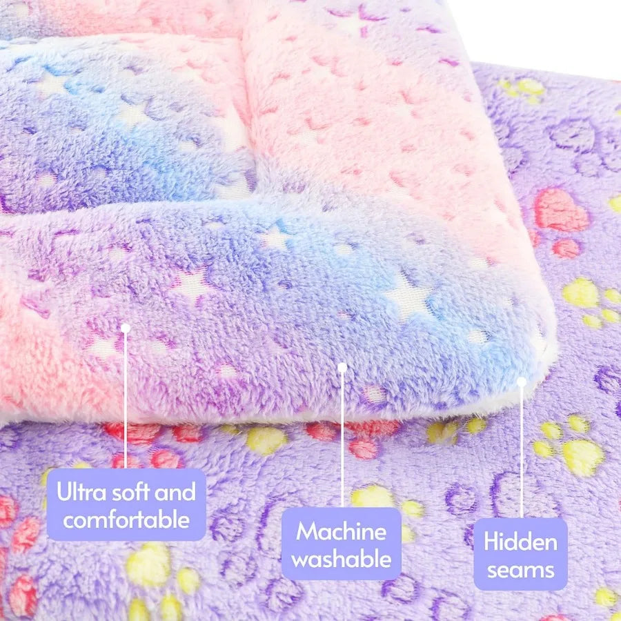 2 Pack Fuzzy Pet Blanket for Indoor Cats and Small Dogs: Warm Calming Bed for Anxiety Relief Washable Mat Ideal for Crates Kitt