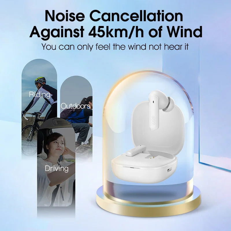 Wireless Earphone 40dB Noise Cancelling Bluetooth 5.2 Headphone 6 Mic ENC HD Call TWS Earbuds Transparency Mode