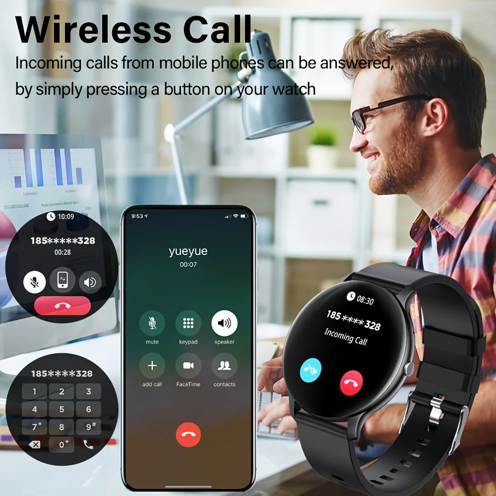 LAXASFIT Smart Watch 1.46 HD Screen Heart Rate Monitor Sports Fitness Watch IP68 Waterproof Bluetooth Android IOS Smart Watch