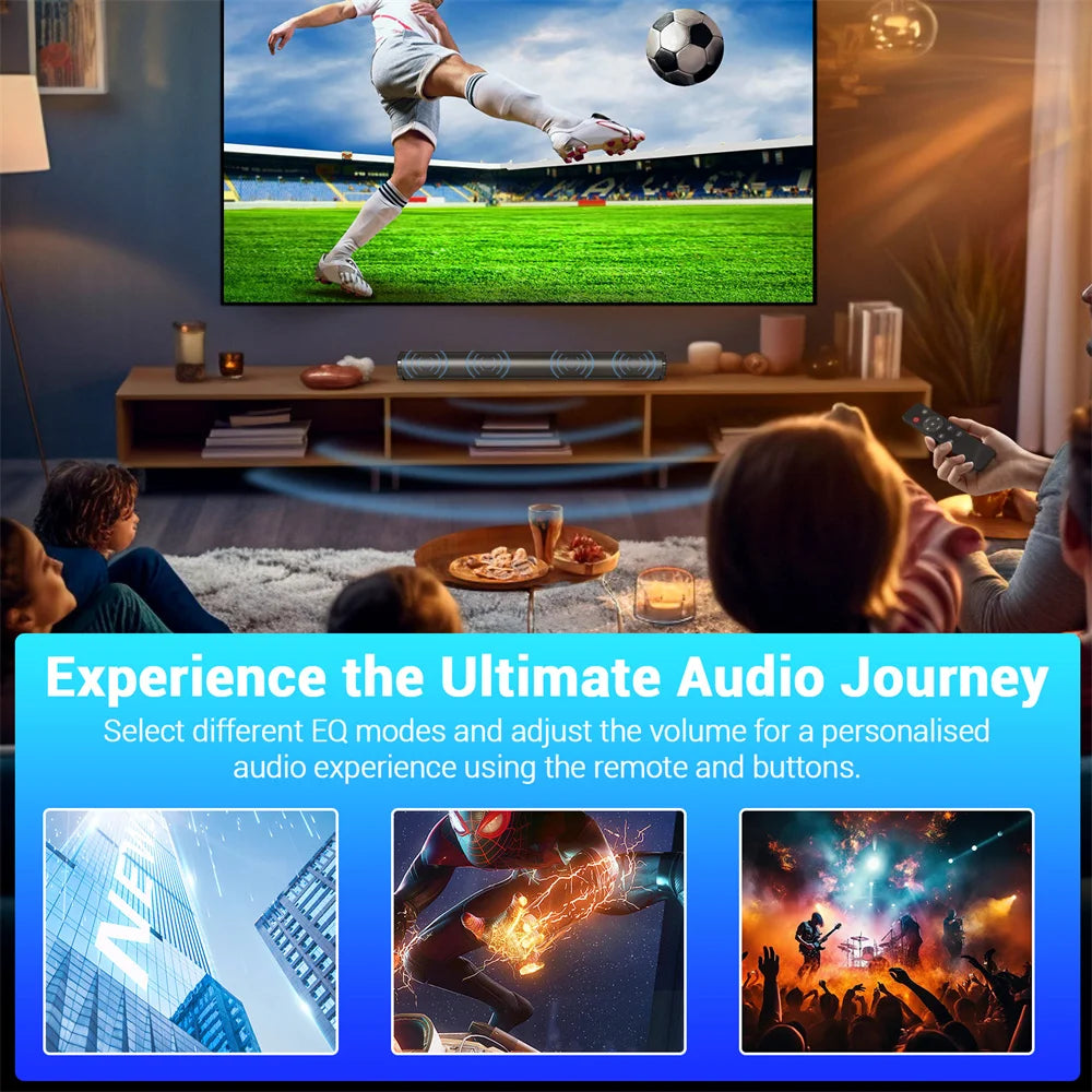 Sound Bar TV Sound System Bluetooth Speaker Wireless Subwoofer Bass Home Theater Rechargeable Lound Portable Speaker