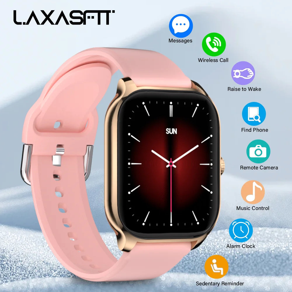 LAXASFIT 2.01 inch smartwatch fitness bracelet bluetooth call health monitoring heart rate smartwatch men android IOS watch
