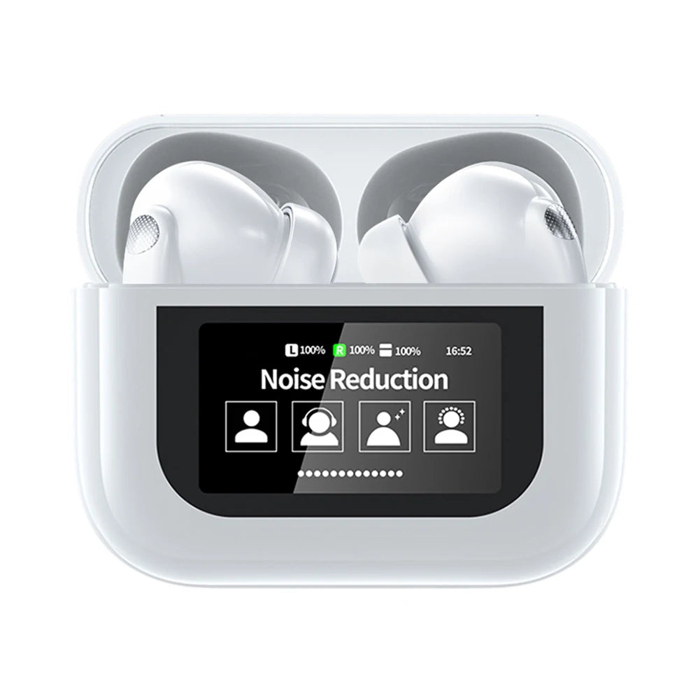 Wireless BT 5.4 Real Time Translator Earbuds ANC Noise Cancelling 144 Languages Translator Headset Smart Touch Screen Housing