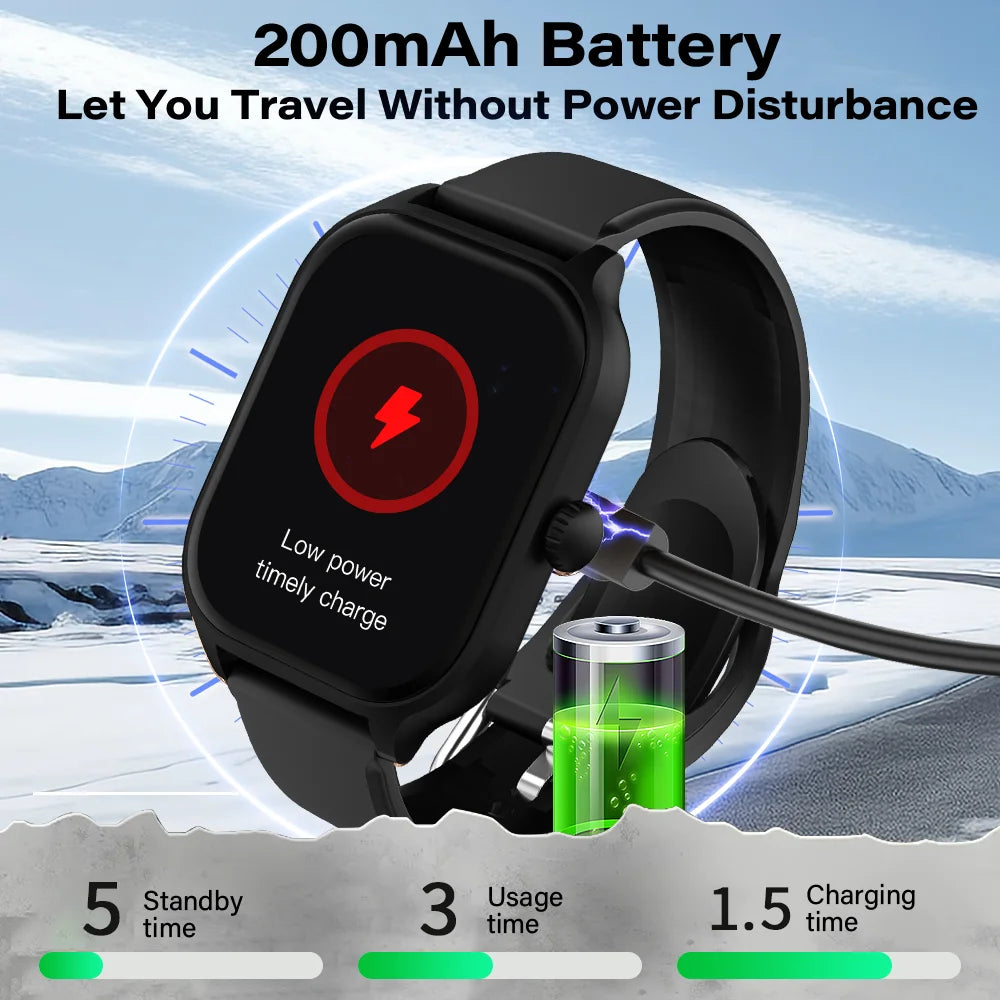 LAXASFIT 2.01 inch smartwatch fitness bracelet bluetooth call health monitoring heart rate smartwatch men android IOS watch