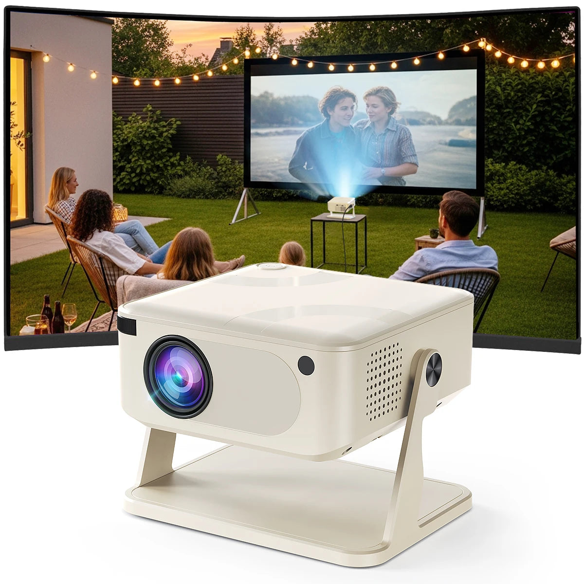4K Android Projector Native 1080P 390ANSI Wifi 6 BT5.0 1920*1080P Auto Focus & Keystone Portable Projetor Home Theater