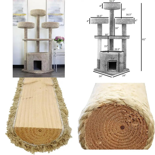 Luxurious Tan Main Coon Cat Tree House