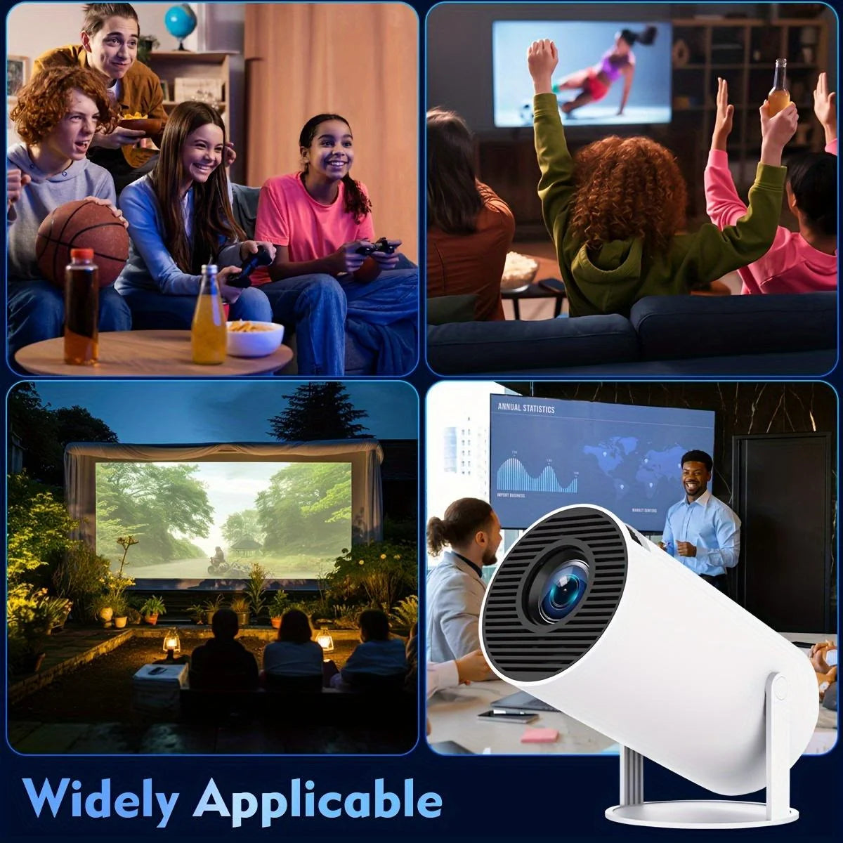 Magcubic  PRO 4K Ultra HD Projector - for Android 11, Allwinner H713, Wireless 5.0, 1280x720P Support, 180° Adjustable Viewing A