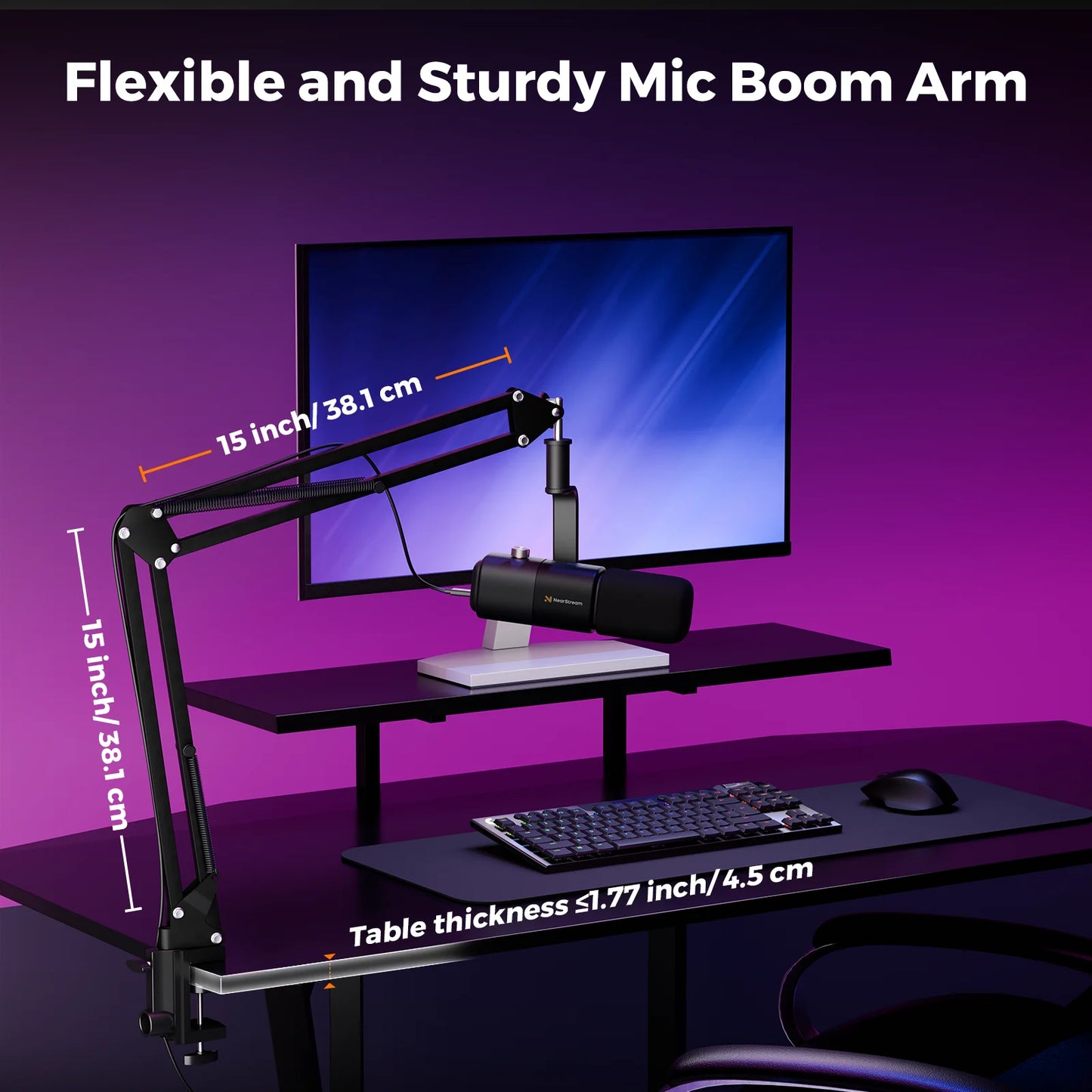 NearStream Professional pc Mic USB XLR Dynamic Microphone Boom Arm for Gaming Studio set Podcast Recording US Local Shipping