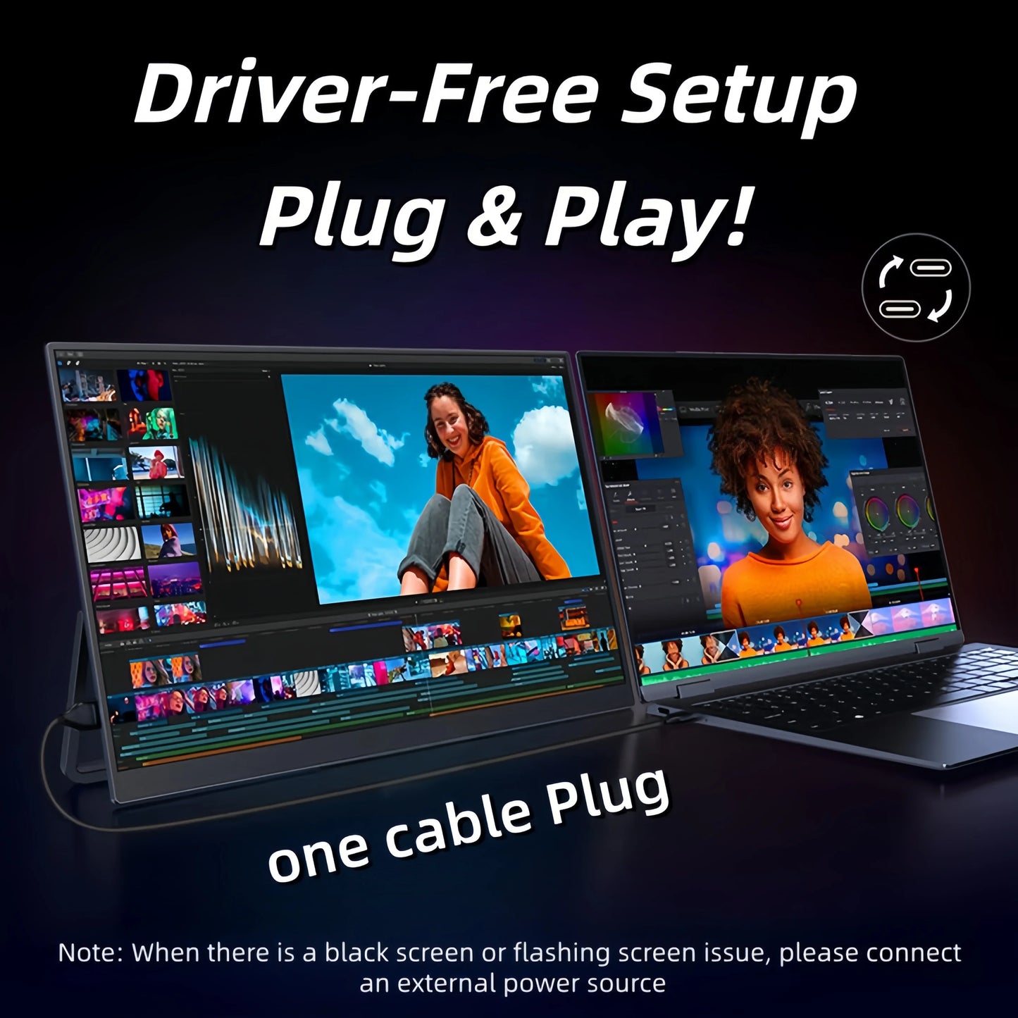 UPERFECT QLED 18.4 Portable Monitors Gaming Displays 4K 60Hz USB C HDMI For PS5/4 Switch Laptop PC Mac Xbox Second Extend Screen