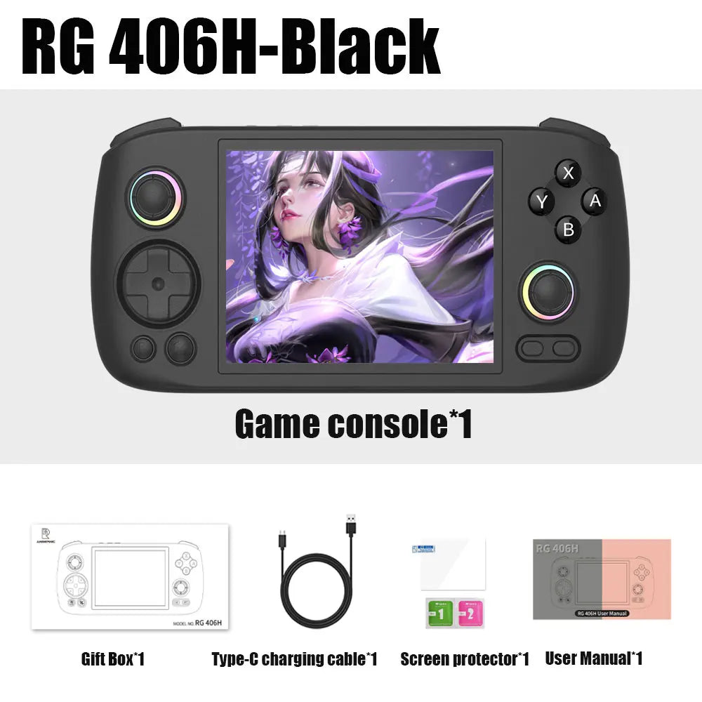 ANBERNIC RG406H Handheld Game Console 4 Inch IPS Multi-touch Screen Android 13 3D Hall joystick hall trigger Video Game RG 406H