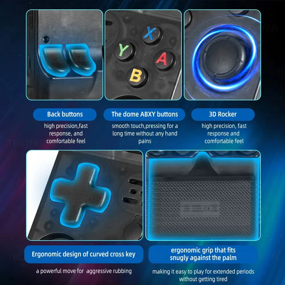 WUDS Open Source R36HD Retro Handheld Video Game Console Linux System 3.5 Inch IPS Screen Portable Pocket Video Player 64G games