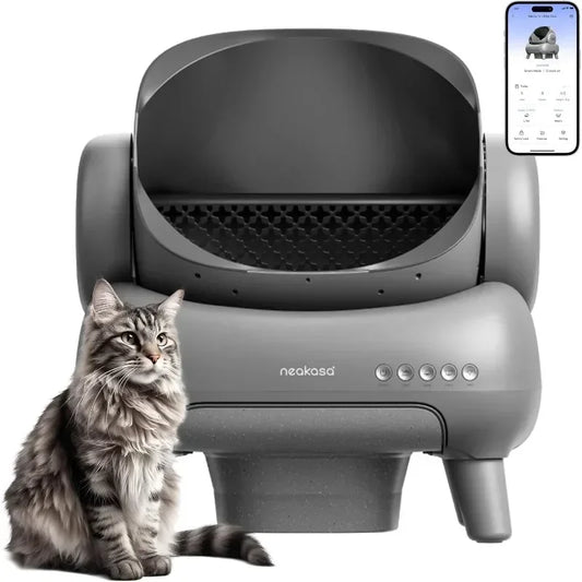 Open-Top Self Cleaning Cat Litter Box, Automatic Cat Litter Box with APP Control,NEW