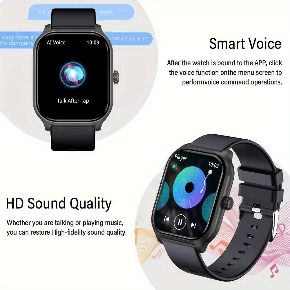 LAXASFIT 2025 New Smart Watch Men's Women's Bluetooth Call Voice Assistant 100+ Sports Functions IP68 Waterproof Smartwatch
