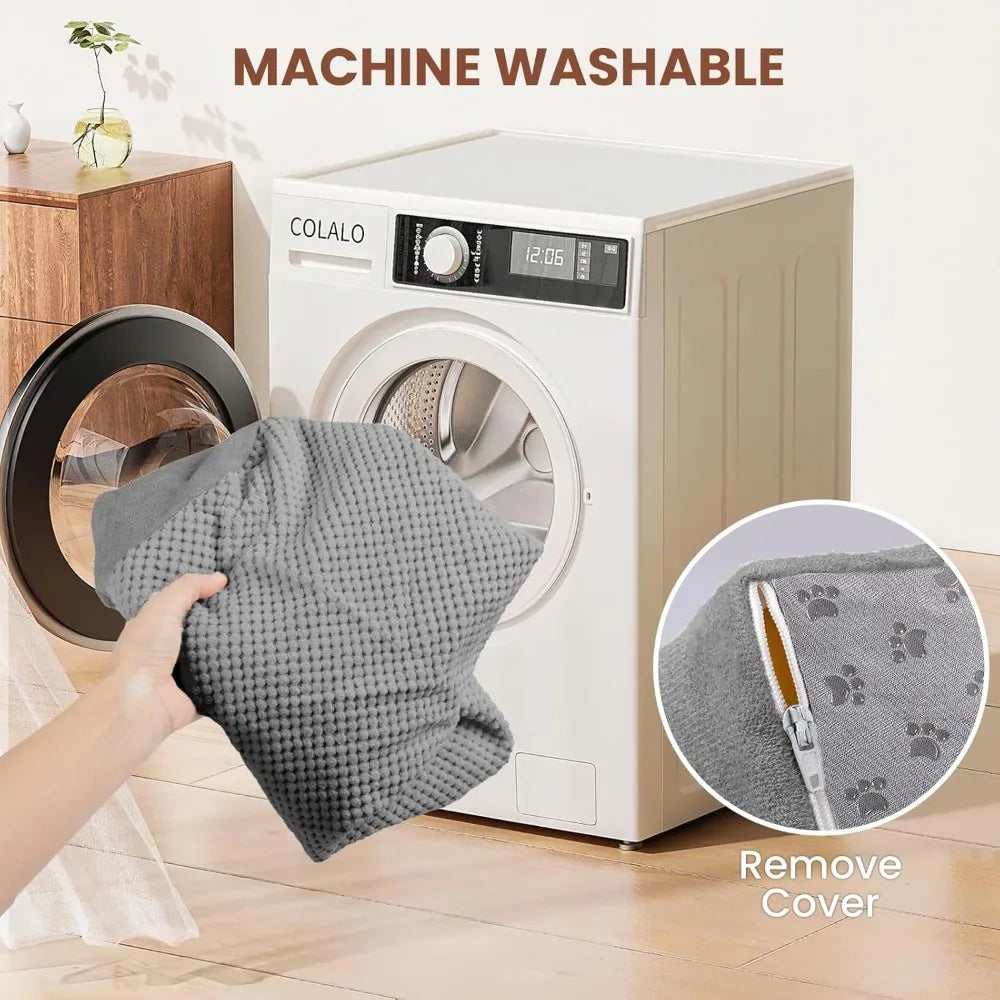 Dog Stairs for Small Dogs, High Density Foam Dog Steps, Extra Wide Non-Slip Pet Ramp for High Beds Or Couch, Soft Doggie Ladder