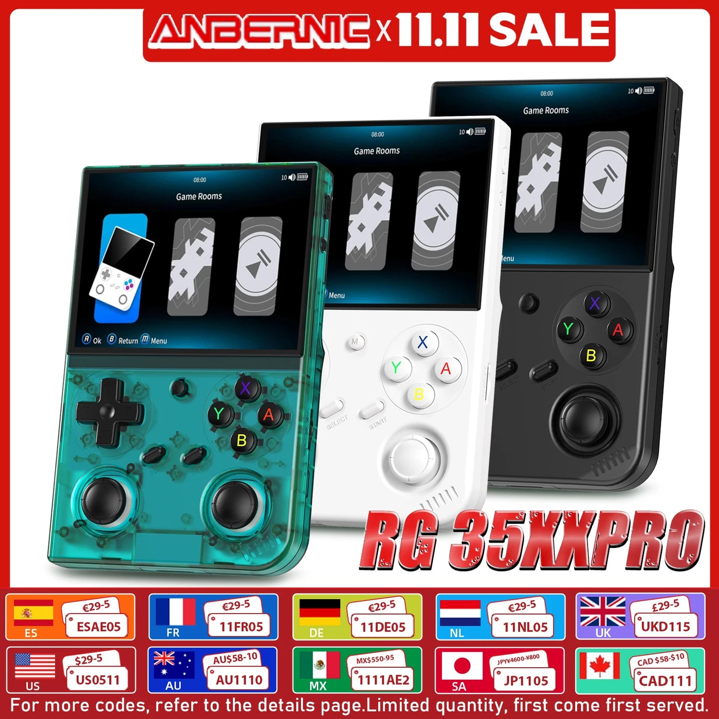 Anbernic RG 35XXPRO 64 Bit Handheld Game Players 3.5'' IPS Screen Linux System Video Game Console Portable Simulator 64G HD-Out