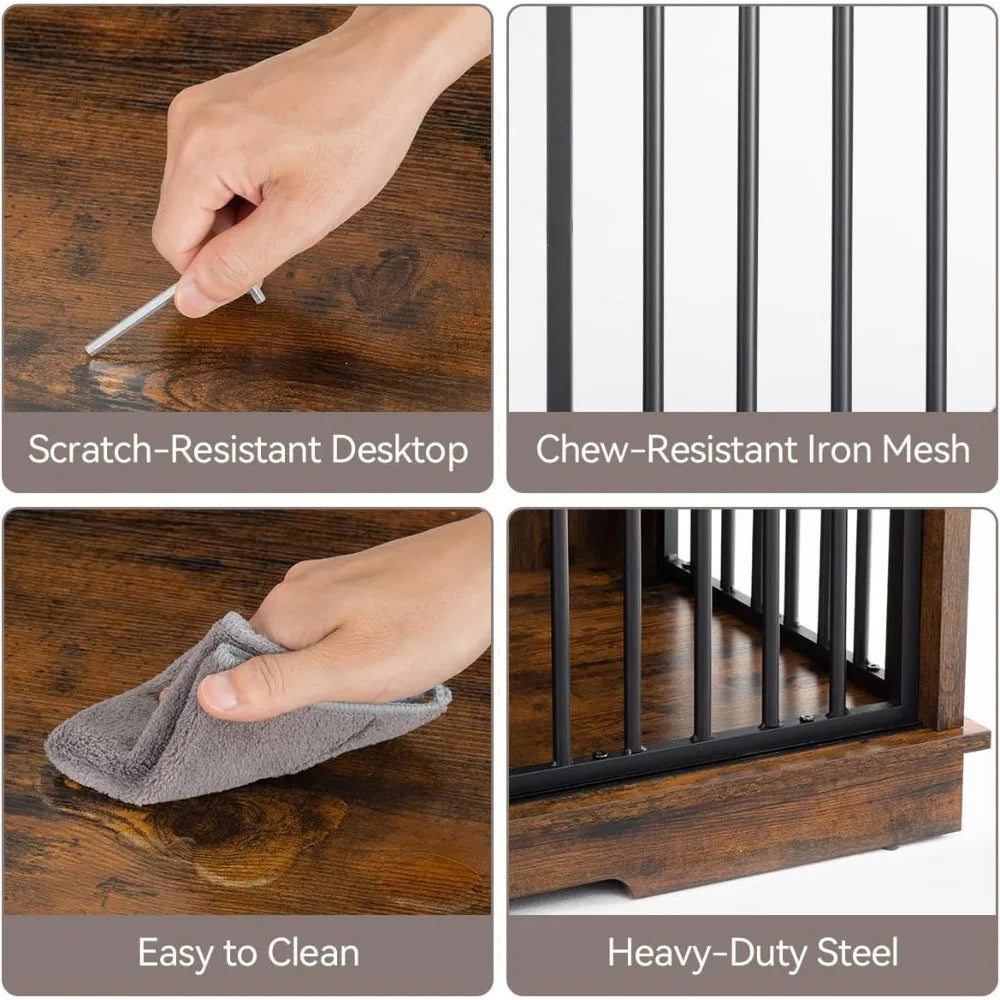 Dog Crate Furniture, 60.6 inch Dog Kennel Furniture with Removable Divider, Small Medium Breeds, TV Stand, Side Table, Display S