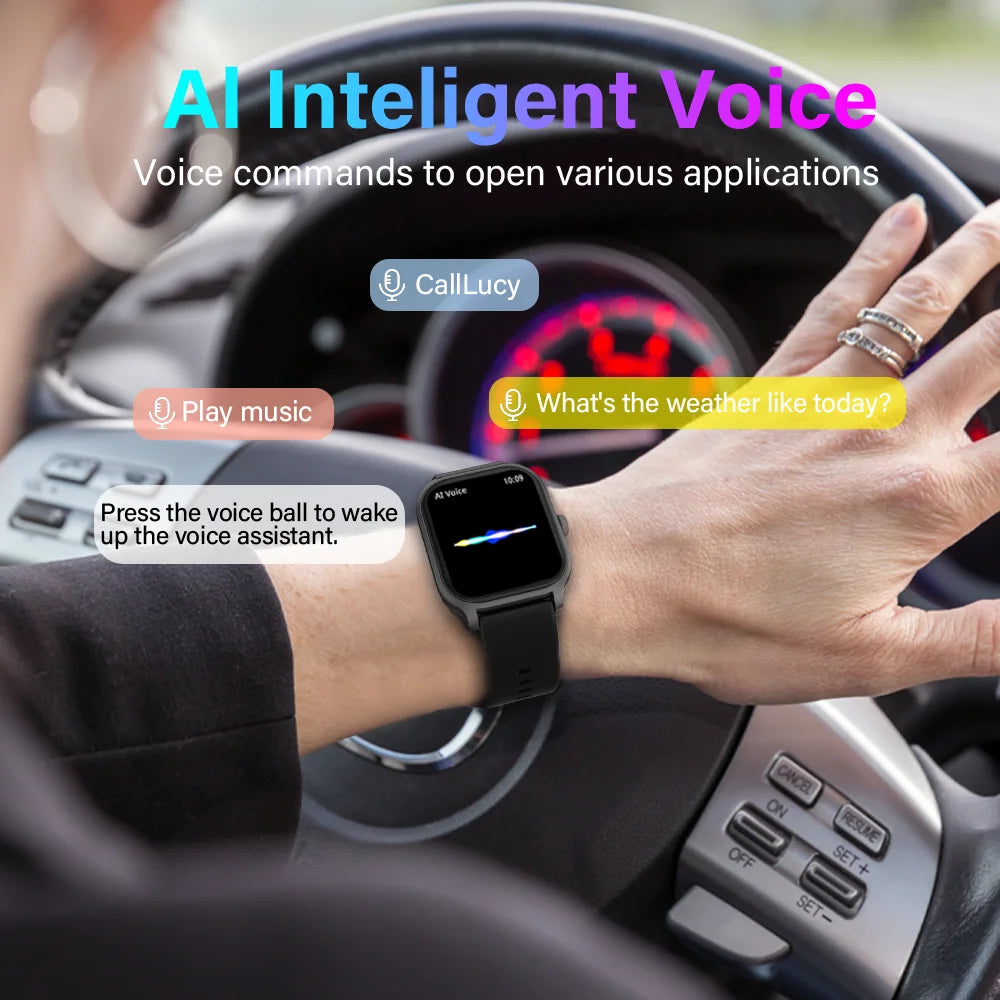 LAXASFIT New Smart Watch 2.01 Inch Smart Watch Bluetooth Call Men Women IP68 Waterproof Sports Fitness Smart Watch