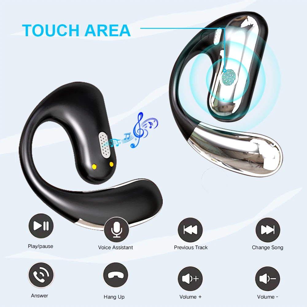 Wireless Bluetooth Earphones Gaming Sport Stereo Ear hanging type Headphones HiFi Music Earbuds HD Call Headset